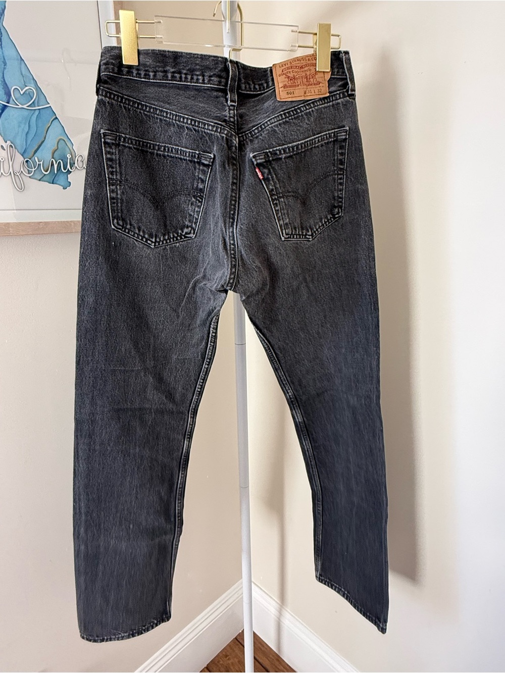Vintage Levi's 501 Jeans in Washed Black 31x32